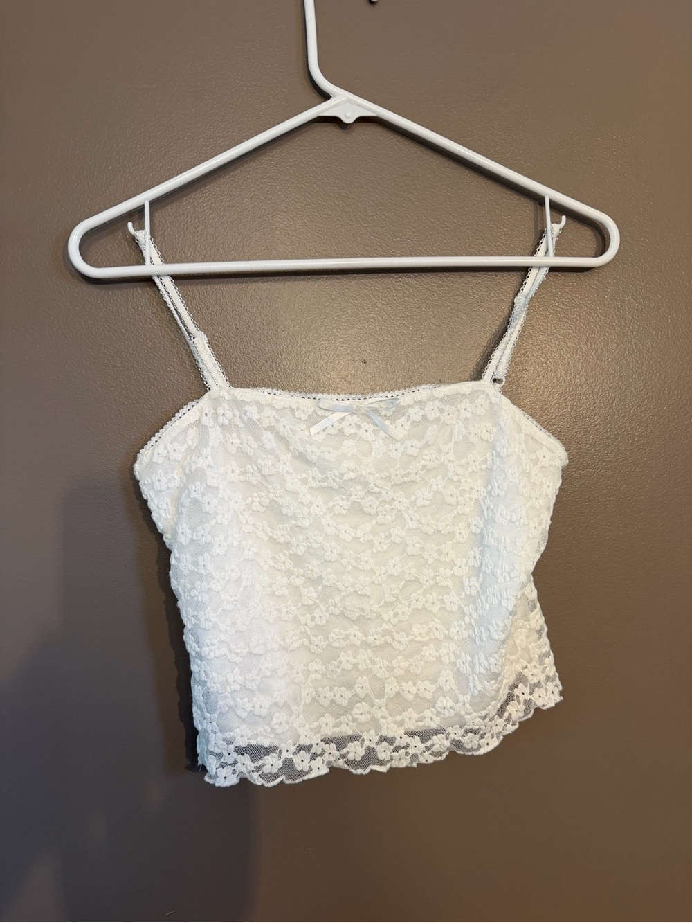 Thirty/Thirty lace white cropped tank top in white